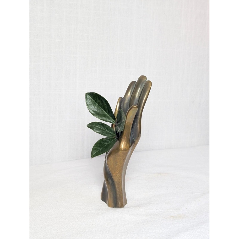 Vintage 1979 Bob Bennett Signed Bronze Hand Sculpture Bud Vase Modernist Art - Picture 7 of 14
